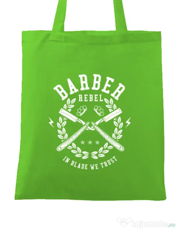 Sacosa din panza Barber Rebel Verde mar