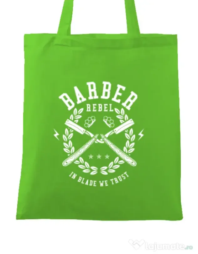 Sacosa din panza Barber Rebel Verde mar