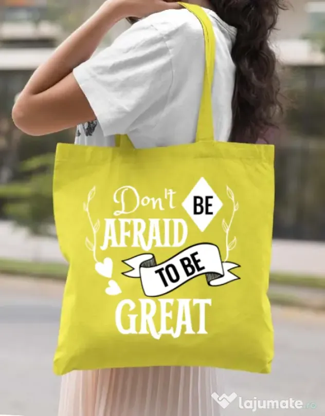 Sacosa din panza Be great Galben