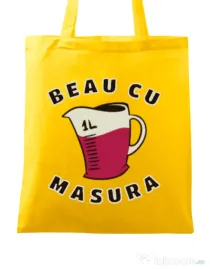 Sacosa din panza Beau cu masura Galben