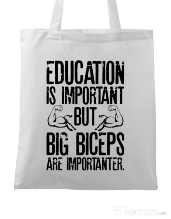 Sacosa din panza Big biceps Alb