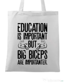 Sacosa din panza Big biceps Alb