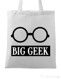 Sacosa din panza Big geek Alb