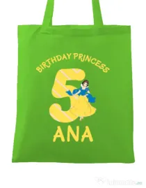 Sacosa din panza Birthday Princess Verde mar