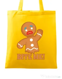 Sacosa din panza Bite me Galben