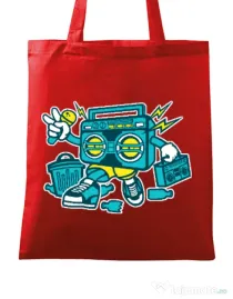 Sacosa din panza Boombox Rosu