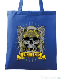 Sacosa din panza Born to ride Albastru regal