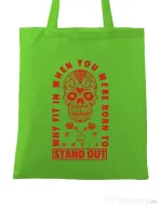 Sacosa din panza Born to stand out Verde mar