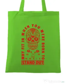 Sacosa din panza Born to stand out Verde mar
