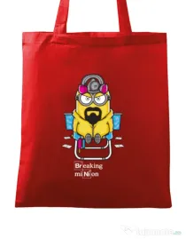 Sacosa din panza Breaking Minion Rosu