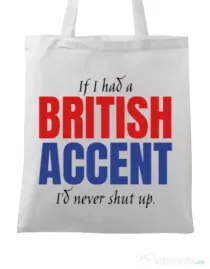 Sacosa din panza British accent Alb