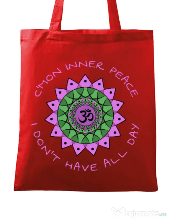 Sacosa din panza C’mon inner peace Rosu