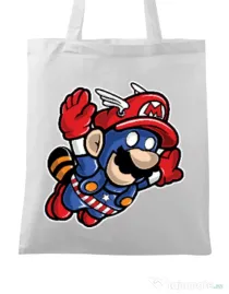 Sacosa din panza Captain Mario Alb