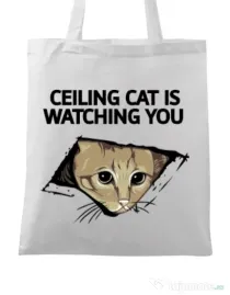 Sacosa din panza Ceiling cat Alb