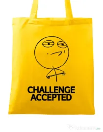 Sacosa din panza Challenge Accepted Galben