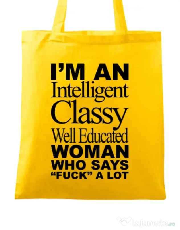 Sacosa din panza Classy Woman Galben