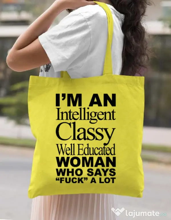 Sacosa din panza Classy Woman Galben
