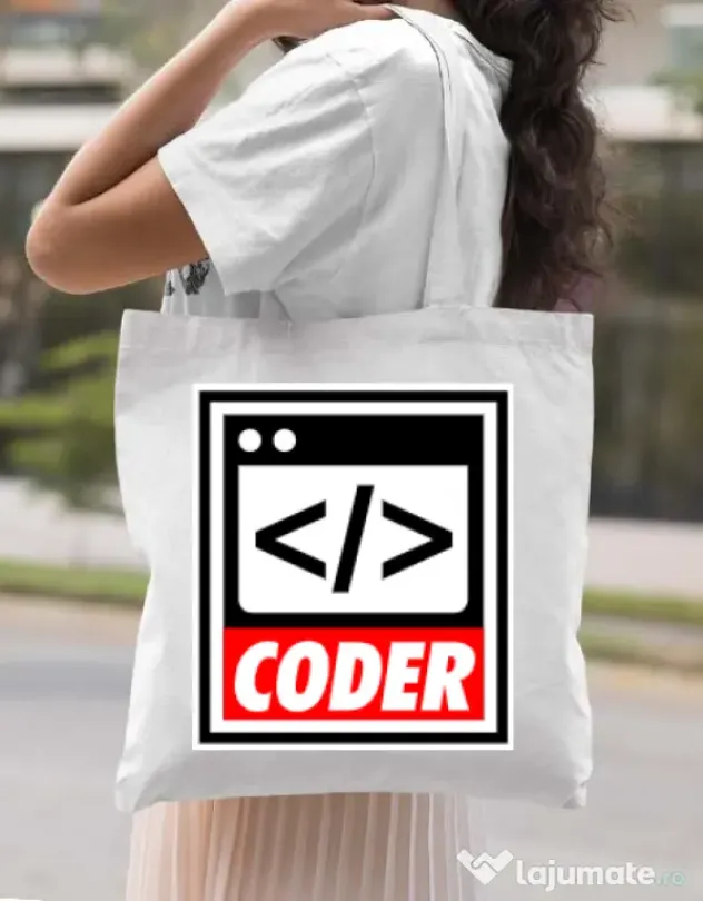 Sacosa din panza Coder Alb