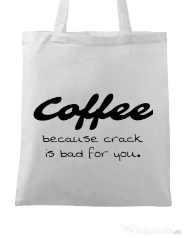 Sacosa din panza Coffee Alb