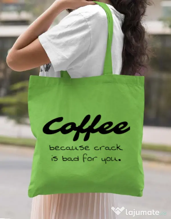 Sacosa din panza Coffee Verde mar