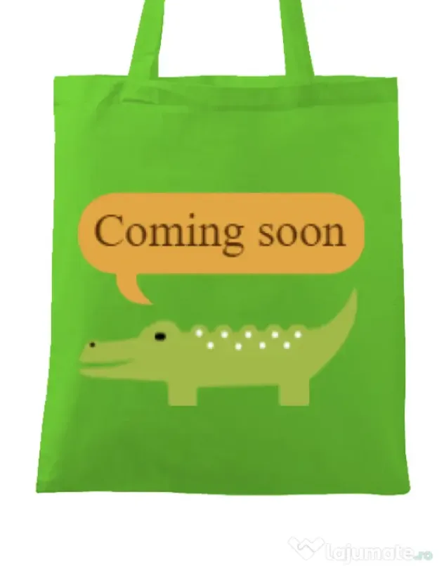 Sacosa din panza Coming soon Verde mar