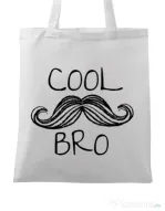 Sacosa din panza Cool moustache bro Alb