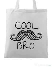 Sacosa din panza Cool moustache bro Alb