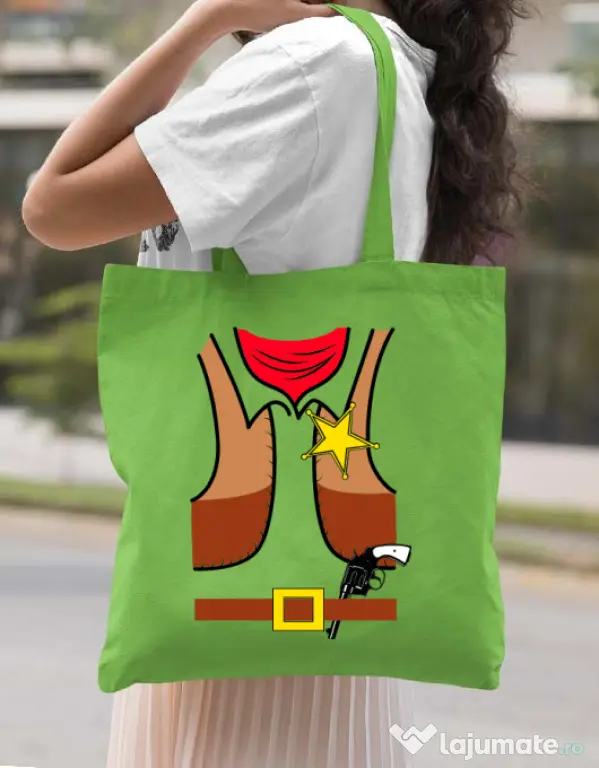 Sacosa din panza Cowboy Suit 1 Verde mar