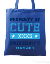 Sacosa din panza Cute university Albastru regal