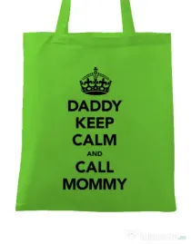 Sacosa din panza Daddy keep calm Verde mar