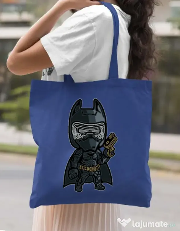 Sacosa din panza Darkest Night Albastru regal