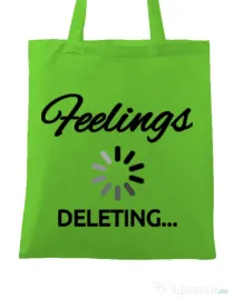 Sacosa din panza Deleting feelings Verde mar
