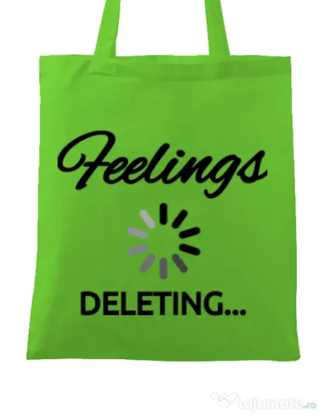 Sacosa din panza Deleting feelings Verde mar