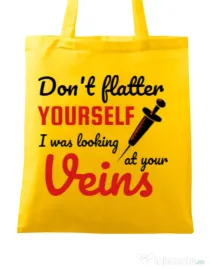 Sacosa din panza Don’t flatter yourself Galben