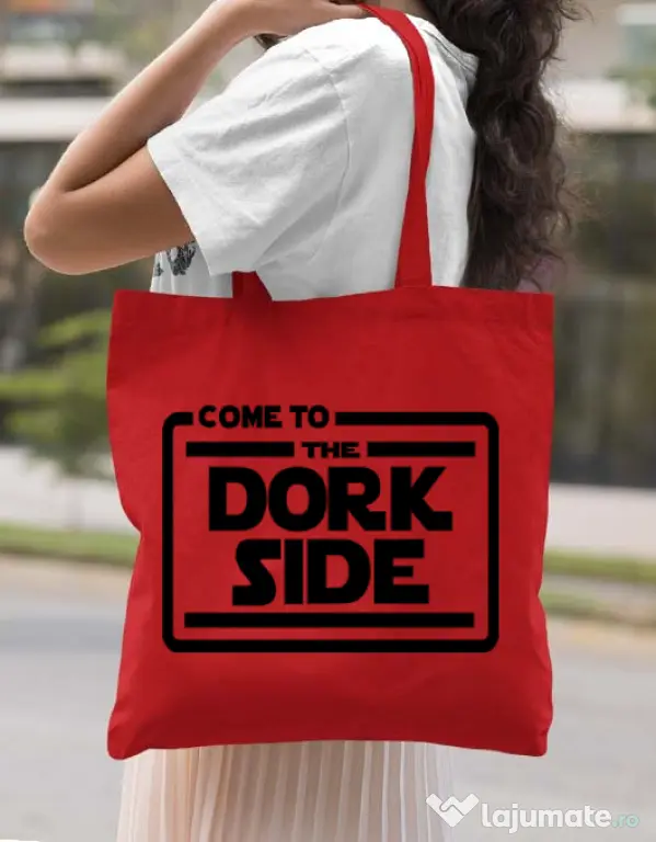 Sacosa din panza Dork side Rosu