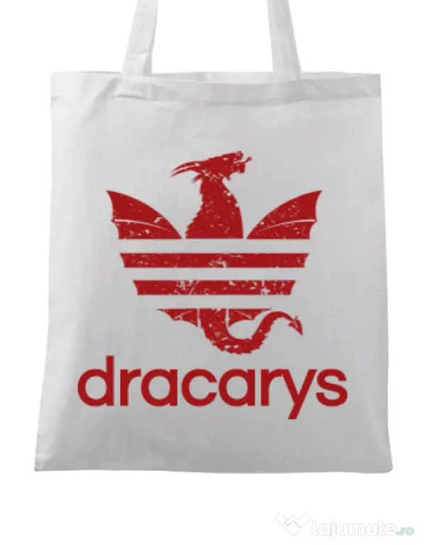Sacosa din panza Dracarys Alb