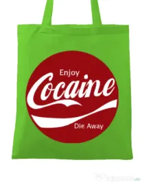 Sacosa din panza Enjoy cocaine Verde mar