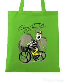 Sacosa din panza Enjoy the ride Verde mar