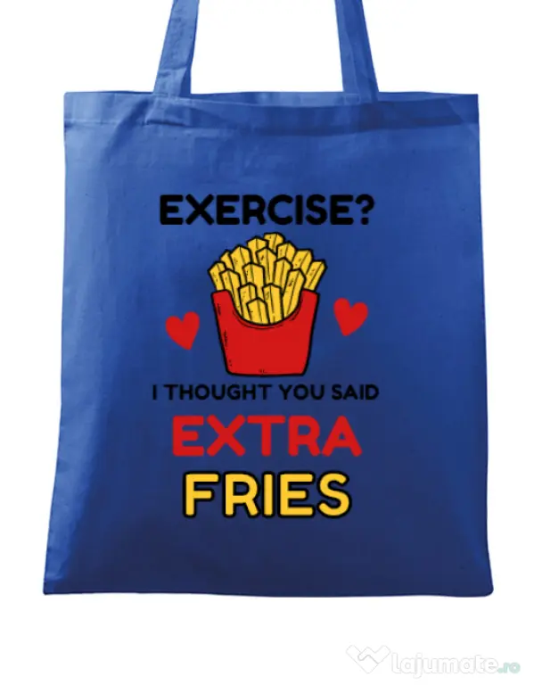 Sacosa din panza Exercise extra fries Albastru regal