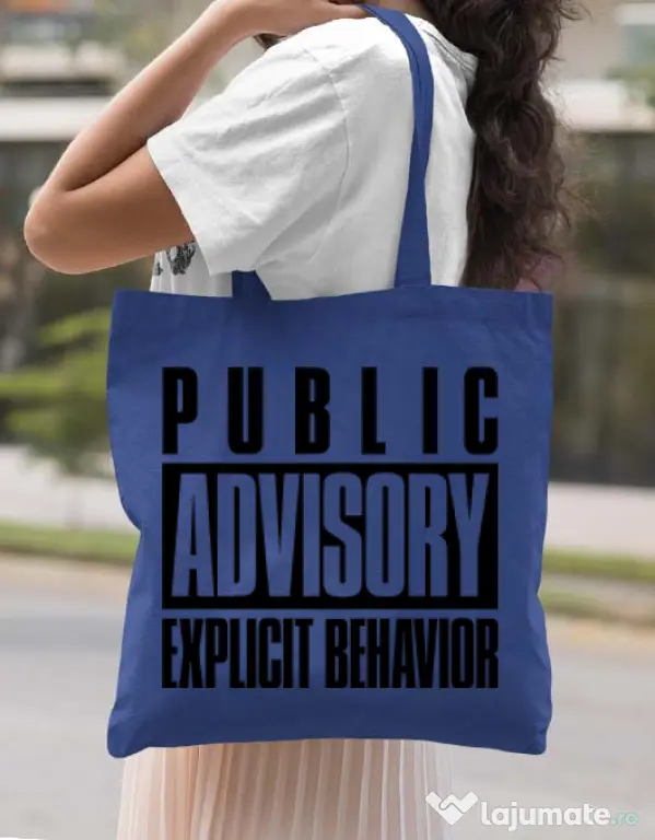 Sacosa din panza Explicit behavior Albastru regal