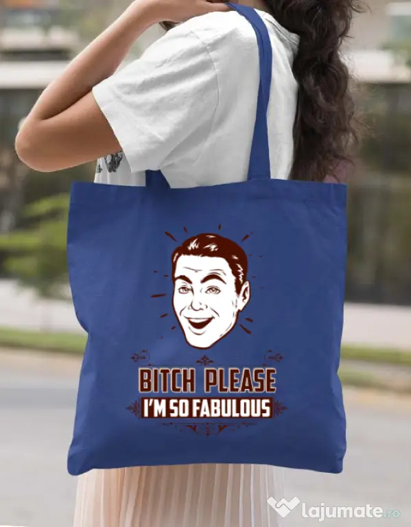 Sacosa din panza Fabulous Albastru regal