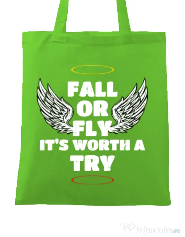 Sacosa din panza Fall or fly Verde mar