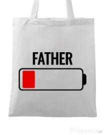 Sacosa din panza Father battery Alb