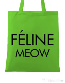 Sacosa din panza Feline meow Verde mar