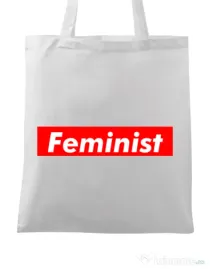 Sacosa din panza Feminist Alb