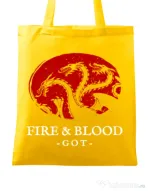 Sacosa din panza Fire and Blood Targaryen Galben