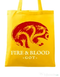 Sacosa din panza Fire and Blood Targaryen Galben
