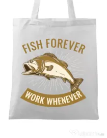 Sacosa din panza Fish forever Alb