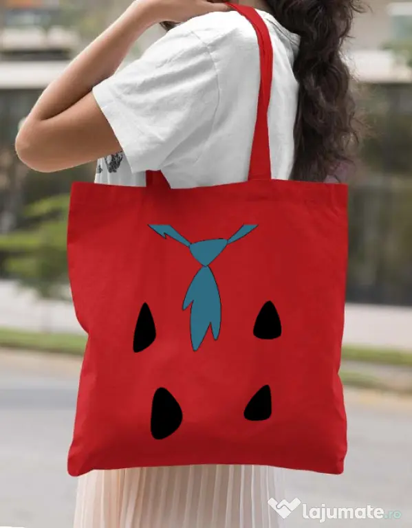 Sacosa din panza Flinstone costume Rosu