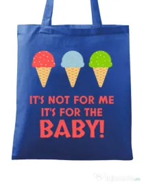 Sacosa din panza For the baby Albastru regal